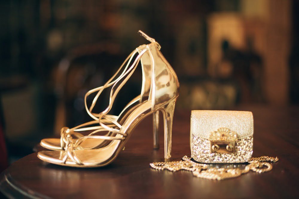 gold Kitten Heels