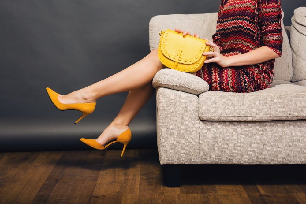 Yellow Kitten Heels